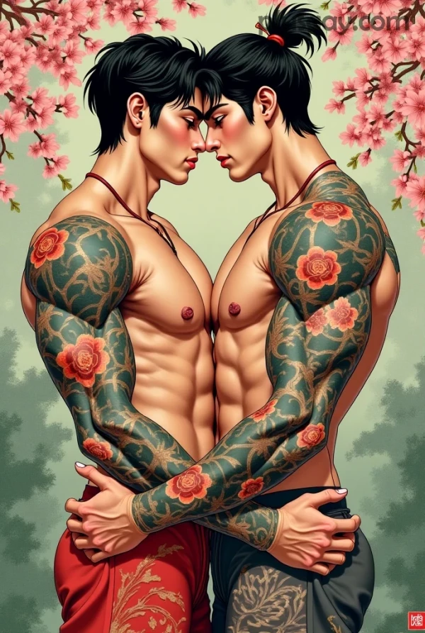 Rare---Gay-Shunga---Homoerotic-Art---Japanese-Floral-Tattoo---Handsome-Gaze2960ee05ca7183fdd.webp